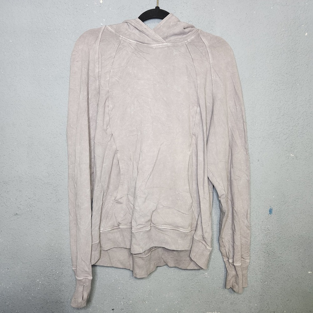 Lululemon Grey scuba Heathered Cotton Blend Hoodie Sweatshirt Women's size 12